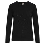 Anne Klein Womens crewneck sweater size XL, black with black rhinestones, NWT