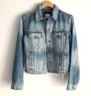 KSUBI Distressed Denim Jean Jacket