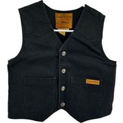 Powder River Outfitters Panhandle Slim Denim Vest Western Cotton Black Medium