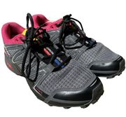 Salomon Speedcross Vario Trail Running Shoes Athletic Lightweight Gray Pink 9.5