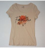 Red Fox Shirt Women Large Brown Floral Forgiven Christian Religious Graphic Tee