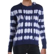 Pullover Navy Tie Dye Hoodie Knit Sweater Medium NWT