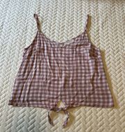 Gingham Purple Top