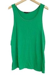 ALTERNATIVE Green Oversized Muscle Tank Emerald Green Cotton Size Large