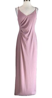Adrianna Papell Women's Formal Dress Size 6 Pink Sleeveless Long Column Gown