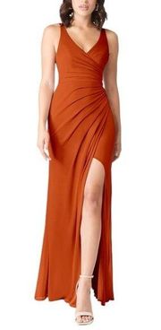 AZAZIE | LEANDRA Mermaid V-Neck Pleated Mesh Dress Size 12