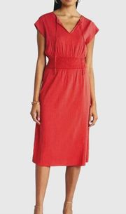Market & Spruce Neriah Smocked A Line Dress - Coral/Red - size XSP