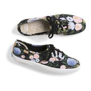 Keds x Rifle Paper Co • Botanical Champion Sneaker black floral pattern flat