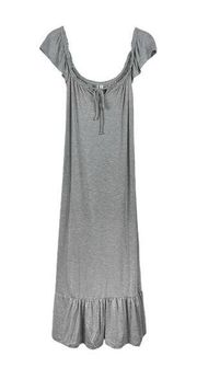 NWT Nordstrom Moonlight Soft Ruffle Nightgown in Gray Size Small