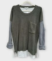Madewell Thompson Ribbed Colorblock Knit Crewneck Sweater