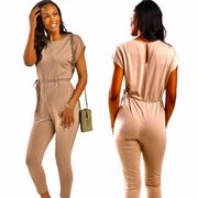 Tan Jumpsuit French Terry Large