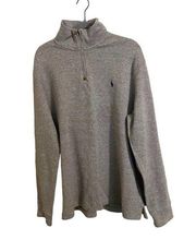 Polo Ralph Lauren Quarter Zip Cotton Gray Sweater XL/TG