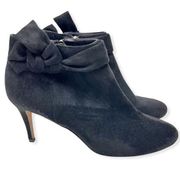 Nanette Lepore “Grace” Black Faux Suede Ankle Booties