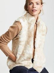 BB Dakota Fur Vest Small Cream Tan Oversized Coat Jacket Womens Outerwear NWT