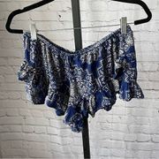 Ripcurl Printed Ruffle Hem Shorts Size Medium