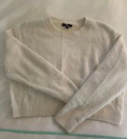 White Cream Cropped Sweater