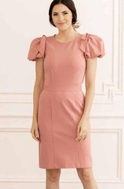 Rachel Parcell Bow Puff Shoulder Sheath Dress Pink Size Small