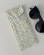 Yellow & Blue Dainty Quilted Glasses Case Pouch