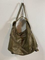 Alexis Hudson Metallic Bronze Leather Hobo Bag