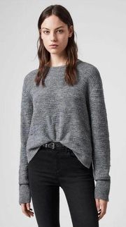 All Saints Tabby Gray Wool Alpaca Blend Knit Pullover Sweater Medium