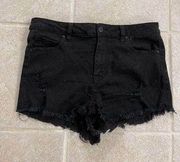 Black Denim Shorts