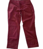 Kut From The Kloth Crop Trouser 6 Red Womens Cotton