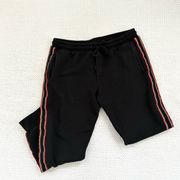 Palm Angels  Black Jogger Cinched Ankle Sweatpants Red Gold Side Stripe XL