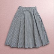 Uniqlo gingham checked high waisted midi circle skirt