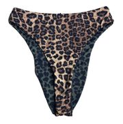 NWT Good American Good Waist Bikini Bottoms Cheeky Reversible Leopard Print 2 M