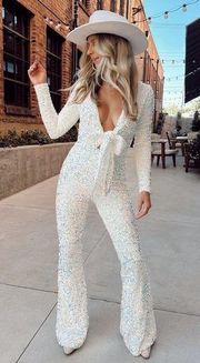 NEW NWOT  Martina Jumpsuit Iridescent Sequins