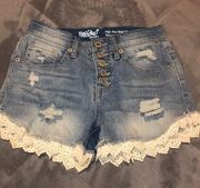 Jean Shorts with Lace