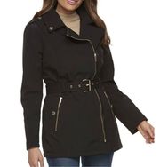Michael M. Black Belted Trench Coat