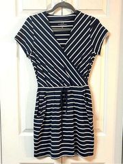 Lightweight Sankaty NAVY & White Striped Wrap Dress