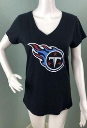 NWOT Women's '47 S/S Navy Blue Football NFL Tennessee Titans V-Neck Tee Medium