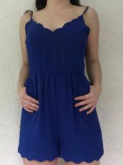 Royal Blue Scalloped Romper