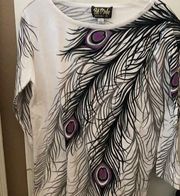 Bob Mackie  peacock tee small