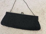 Vintage  black beads handbag purse clutch party