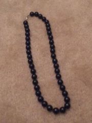 Large black bead necklace