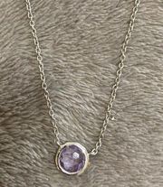 925 Sterling Silver Amethyst Necklace ..