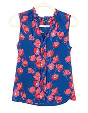 41 HAWTHORN Stitch Fix Orlee Sleeveless Top Red Blue Floral Women's Petite XS