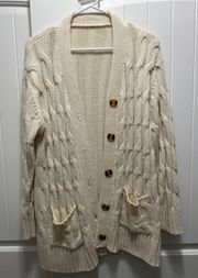 Cream Oversized Cardigan