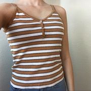 Button Up Striped Tank Top