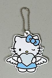 Blue Pastel Fairy Angel Wings Heart Key-Chain Key-Ring Key-Clip Kawaii Fashion Accessory 🩵🤍