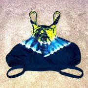 Bikini Top Tie Dye Navy Blue Women's Size Small