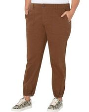 NWT Liverpool X Nordstrom Plus Size Utility Crop Pants IN Walnut Brown