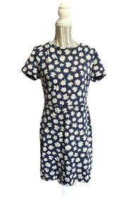 Old Navy  Daisy Floral Navy Blue Midi Medium Dress