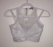 White Mesh Sports Bra