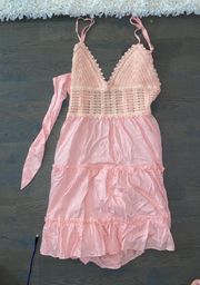 Pink Tie Back Romper