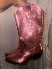 Pink Metallic Cowgirl Boots 