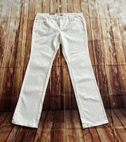 Women Slim Fit Straight Leg White Denim Jean Size 15/16